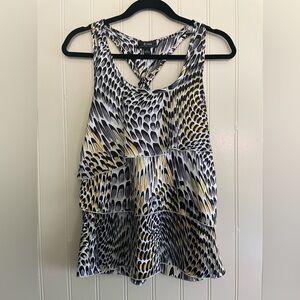 Bwear Byer California Silky Sleeveless Animal Print Tiered Top Size Large